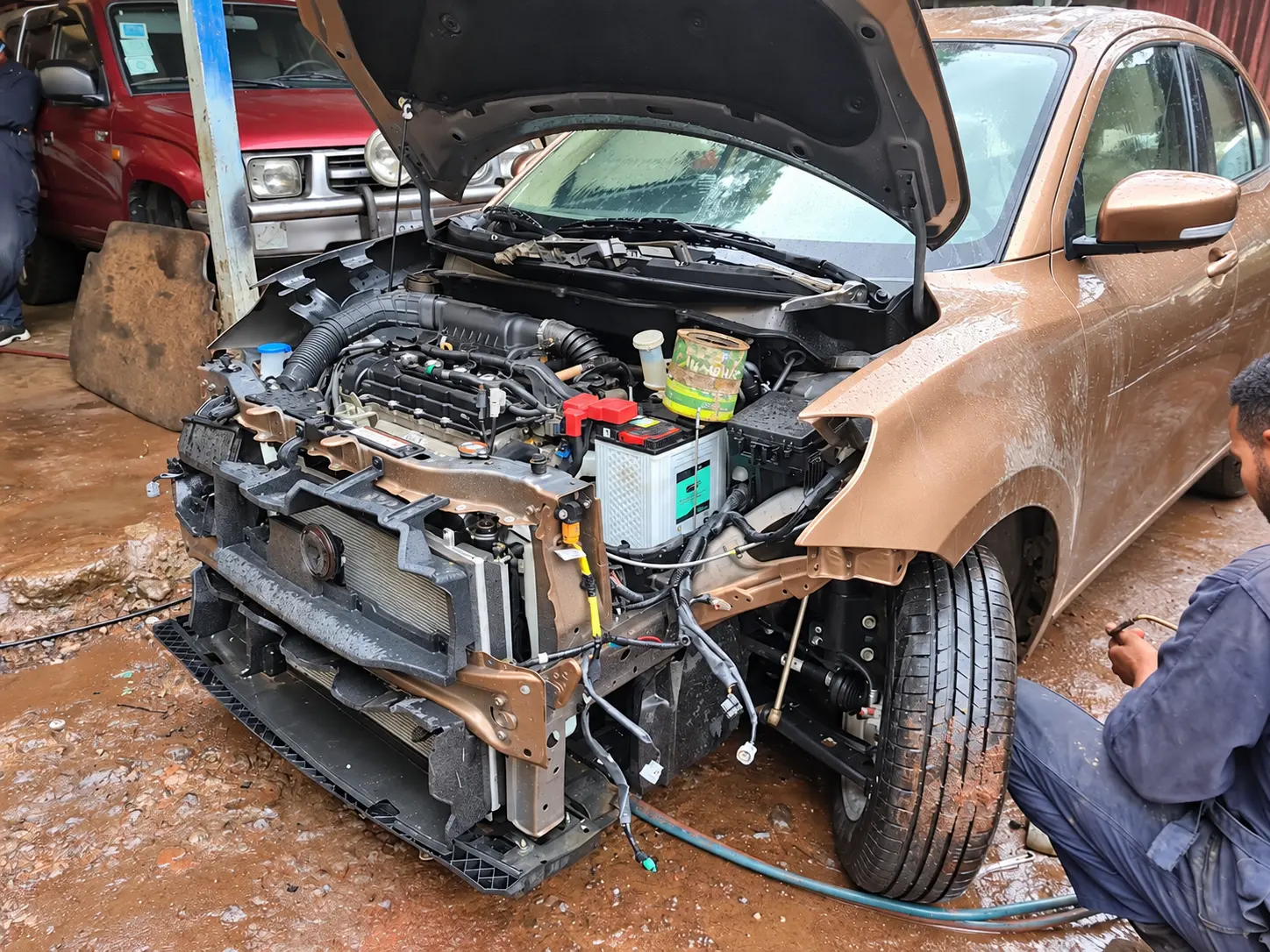 Front-end repair — photo from the Felege Garage workshop